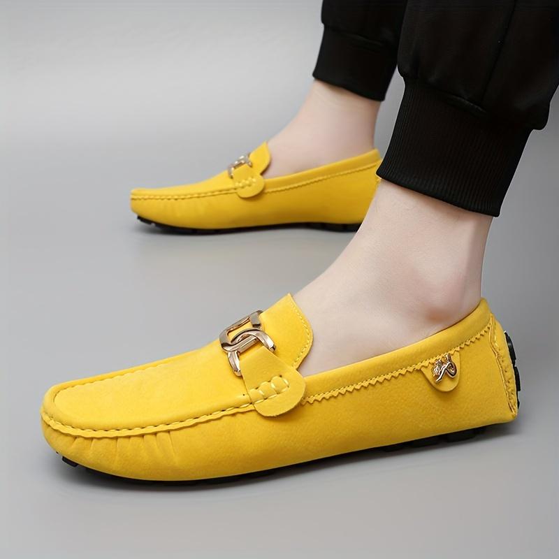 [Microfiber Fashion Loafers] Non-Slip Durable Microfiber Synthetic Upper Fashion Loafers| Rubber Sole, Casual Slip-On Shoes for Men and Women - Solid Color, All-Season Wear