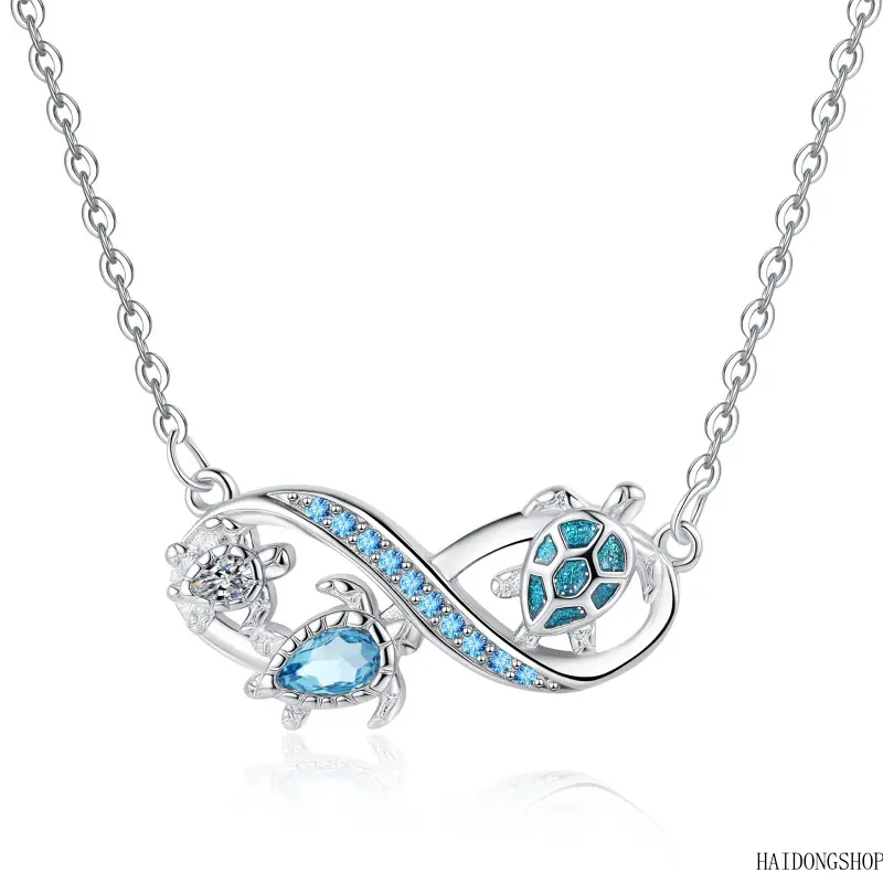 Coastal Core Viral Summer Blue Opal Turtle Pendant Necklace For Women, Adjustable Nautical Marine Clavicle Chain, Quiet Luxury Beach Accessory For Vacation Daily Dating Styling