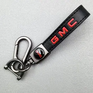 Leather Keychain Emblem for Gmc Vehicles, Stylish Keyring Tag for Terrain Sierra Yukon Acadia, Durable Car Interior Accessory