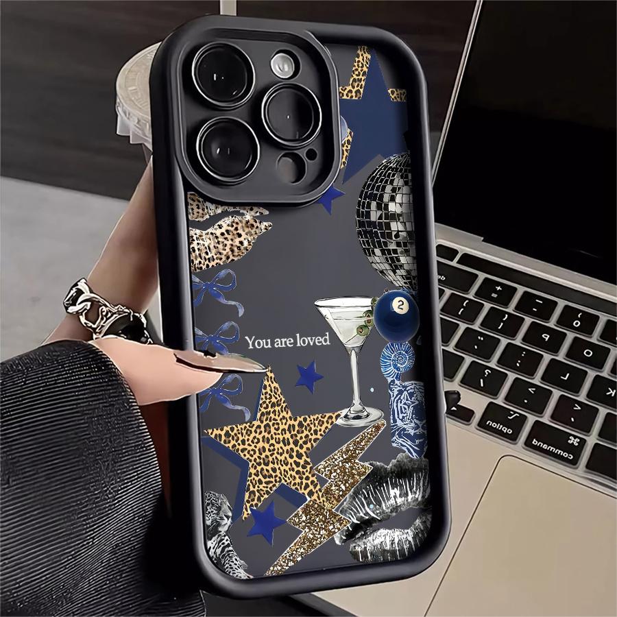 Phone Case - One Leopard Martini Disco Phone Case Compatible with for Apple iPhone 17 E Air Pro ProMax iPhone16 15 14 Plus 13 12 Mini 11 X XS XR. This Anti-Drop Phone Case Offers Camera Protec