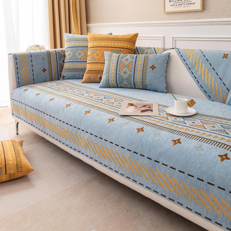 Boho Style Sofa Cover, Washable Sofa Slipcover, 1 Count Non-slip Sofa Towel/Pillowcase without Filler, Reusable Washable Sofa Protector for Home Living Room #TOP PICKS