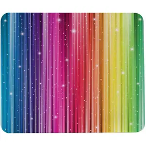pad with Anti-Slip Rubber Base, Easy Gliding,  Mat for Computers, Laptop, Gaming, Office & , 7.9 * 9.5 in,Rainbow Glitter  Striped