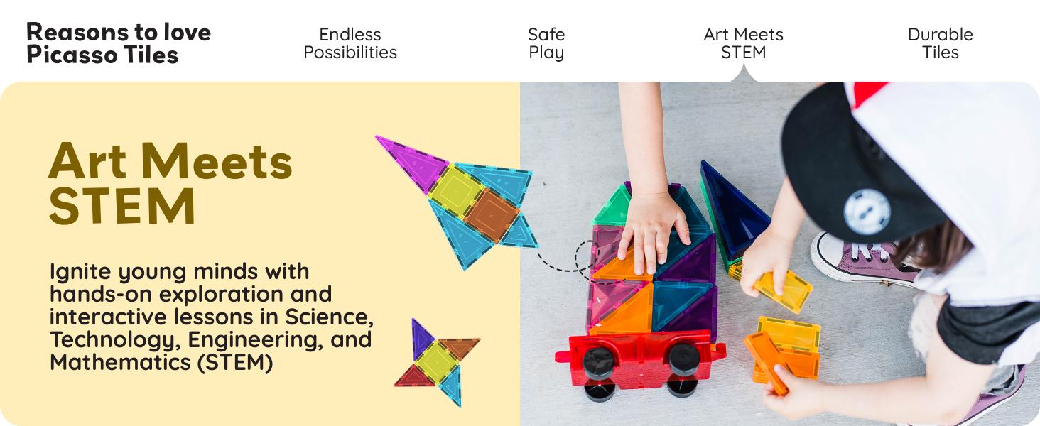 PicassoTiles 100 Piece Set 100pcs Magnet Building Tiles Clear Magnetic 3D Blocks Construction Playboards, Creativity Beyond Imagination, Inspirational, Recreational, Educational Conventional