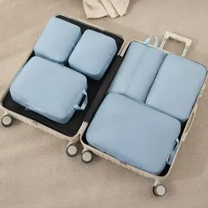 6-Piece Travel Organizer Set, High-Quality Traceless Fabric, Various Sizes, Luggage Packing Cubes, Travel Packing Organizers, Essential for Trips & Vacations