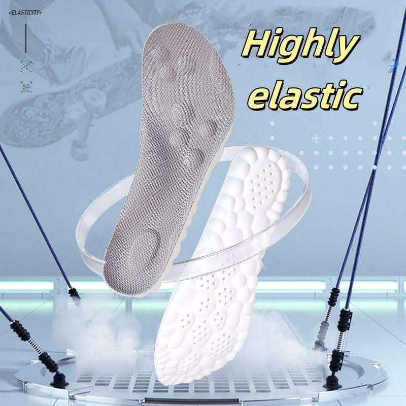Women's Men's Insoles, Shock Absorbing Insoles, Men's Women's Cloud Sole, Men's 4D Cloud Sole, Anti-Fatigue, Shock Absorption, Foot Pain Relief, Grey