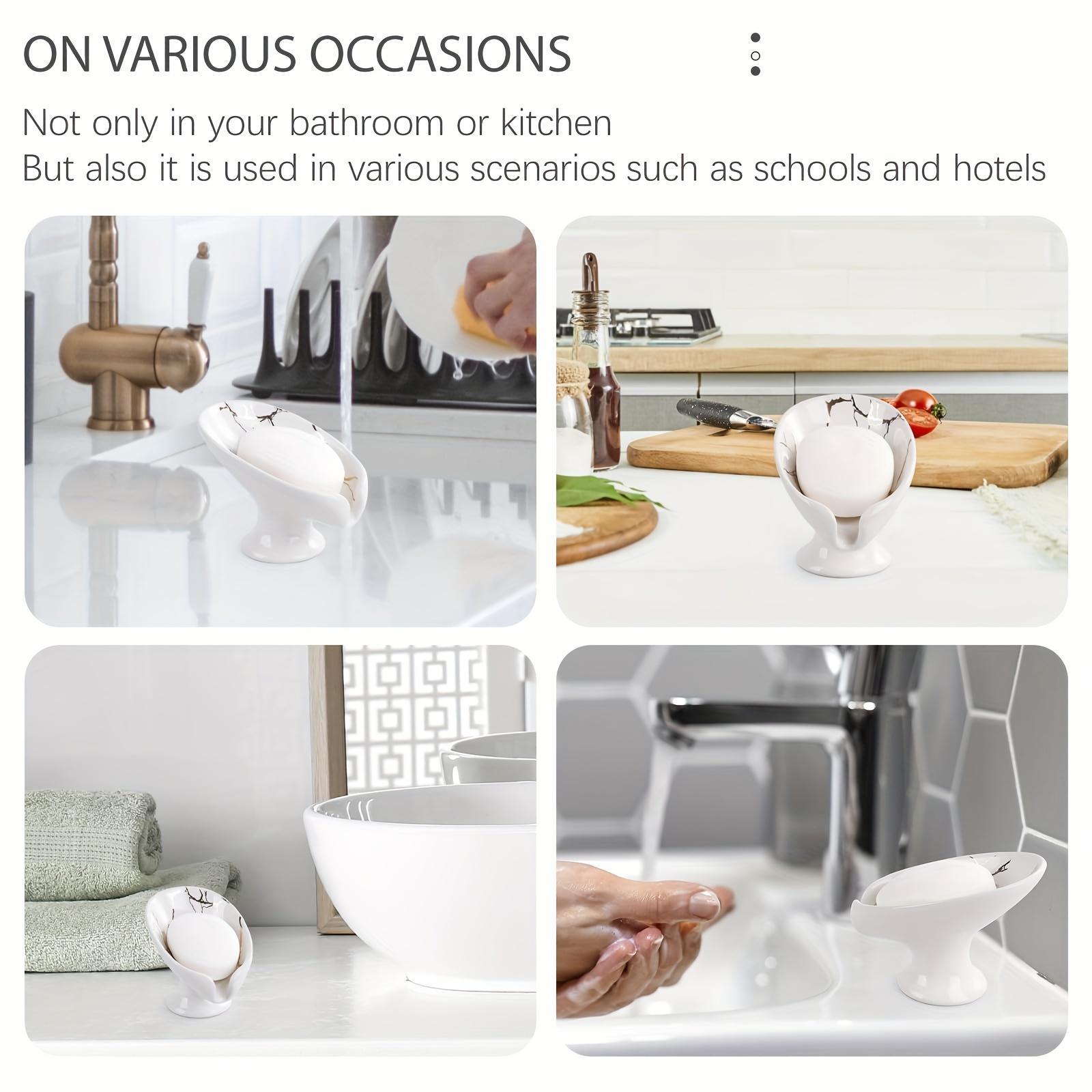 Creative Marble Pattern Soap Dish, Drain Soap Tray, Soap Dish Holder, Bathroom Accessories