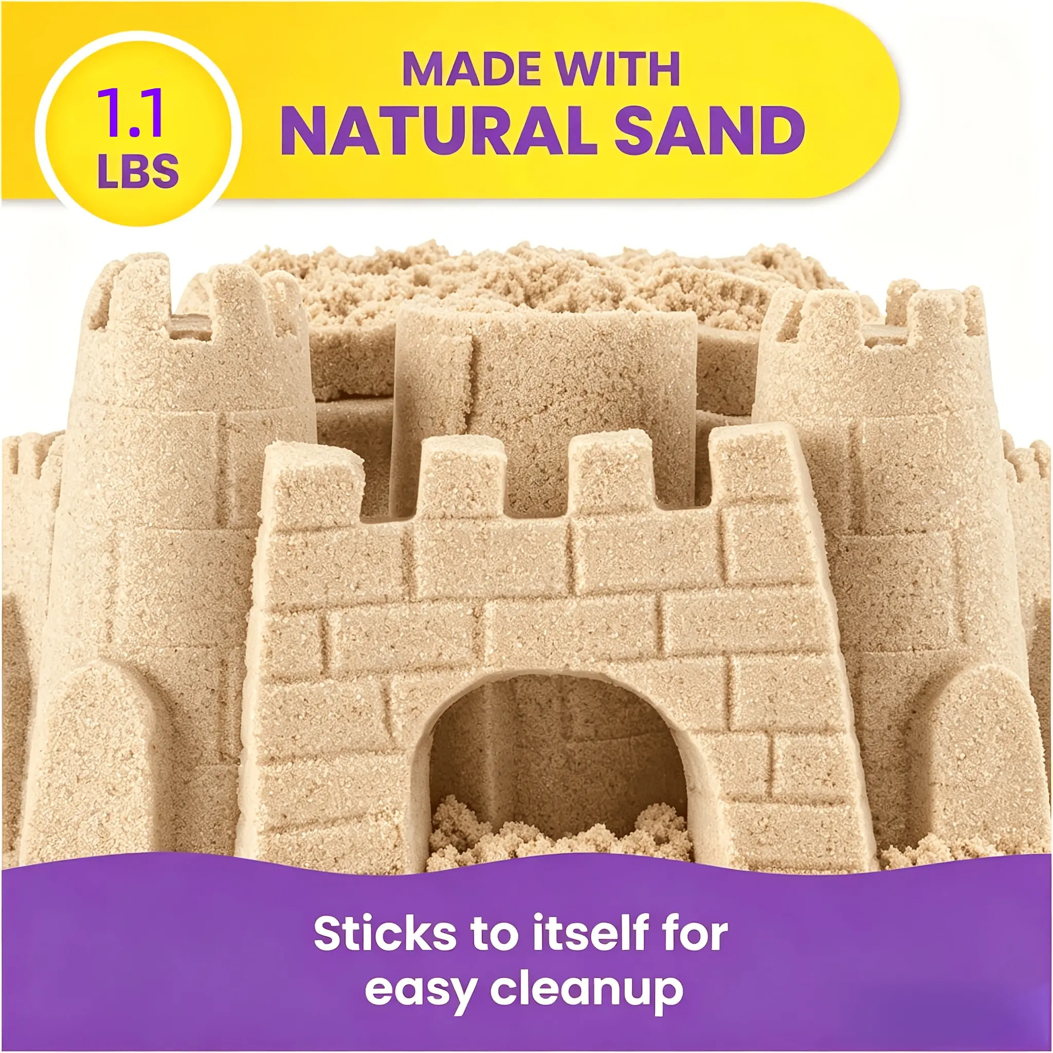 Kinetic Space Sand 1.1LB Non-Toxic Sensory Play Sand Soft Non-Sticky DIY Molding Toy for Kids Indoor ASMR Craft