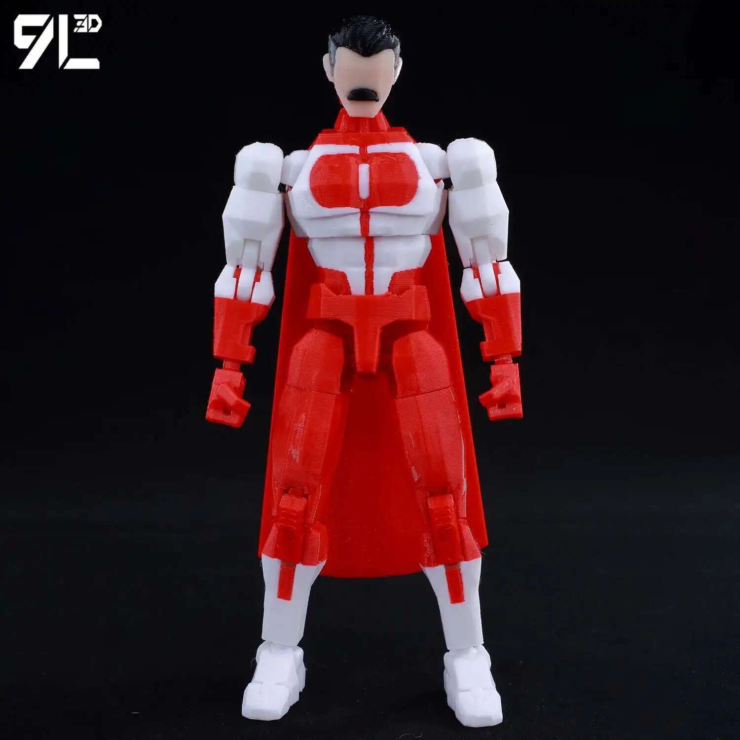 9L3D Dummy 13 Action Figure-Multi-Joint Articulated Lucky Anime Character Classic Superhero Design With Black&White Blue Costume