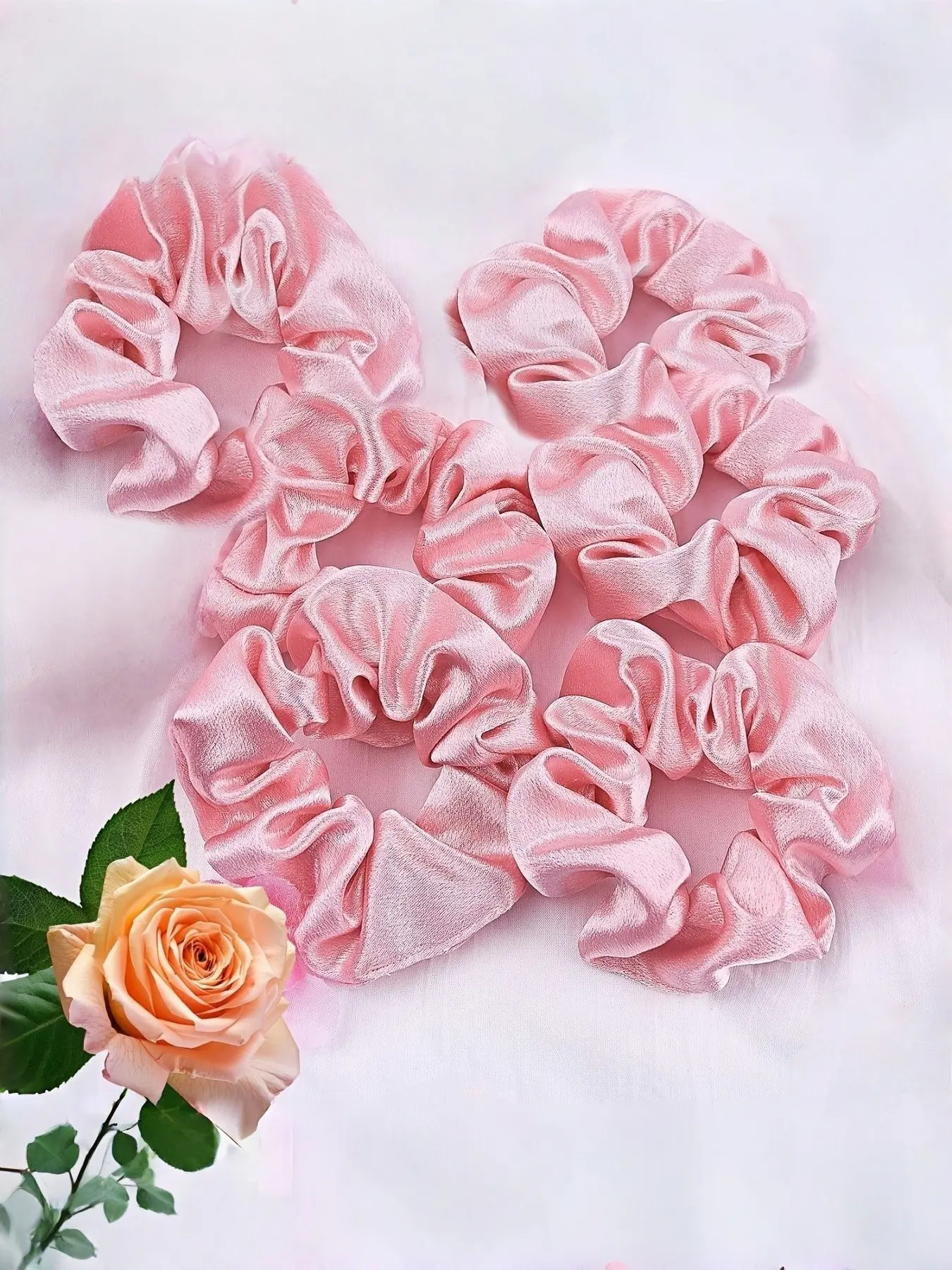 6 Satin Hair Ties Scrunchies, High Elasticity Seamless Design, Ideal for Daily Use, Perfect Gift for Girls, Halloween, Thanksgiving, Christmas