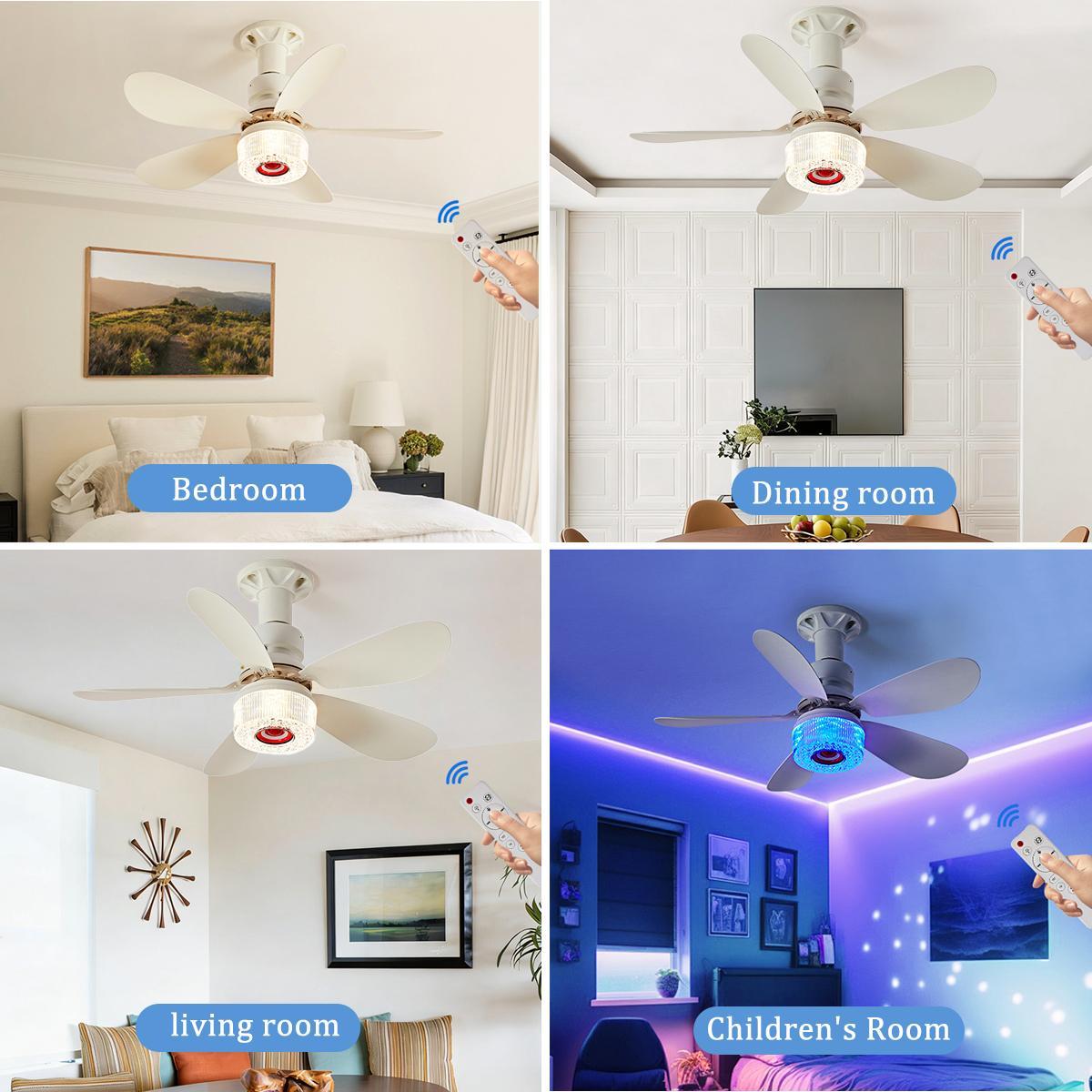 Ceiling Fan with Lights, RGB Ceiling Fan with Lights & Bluetooth Speaker - 3-Speed Reversible Motor, Edge Ambient Lights | Full-Spectrum Smart Lighting for Indoor/Outdoor