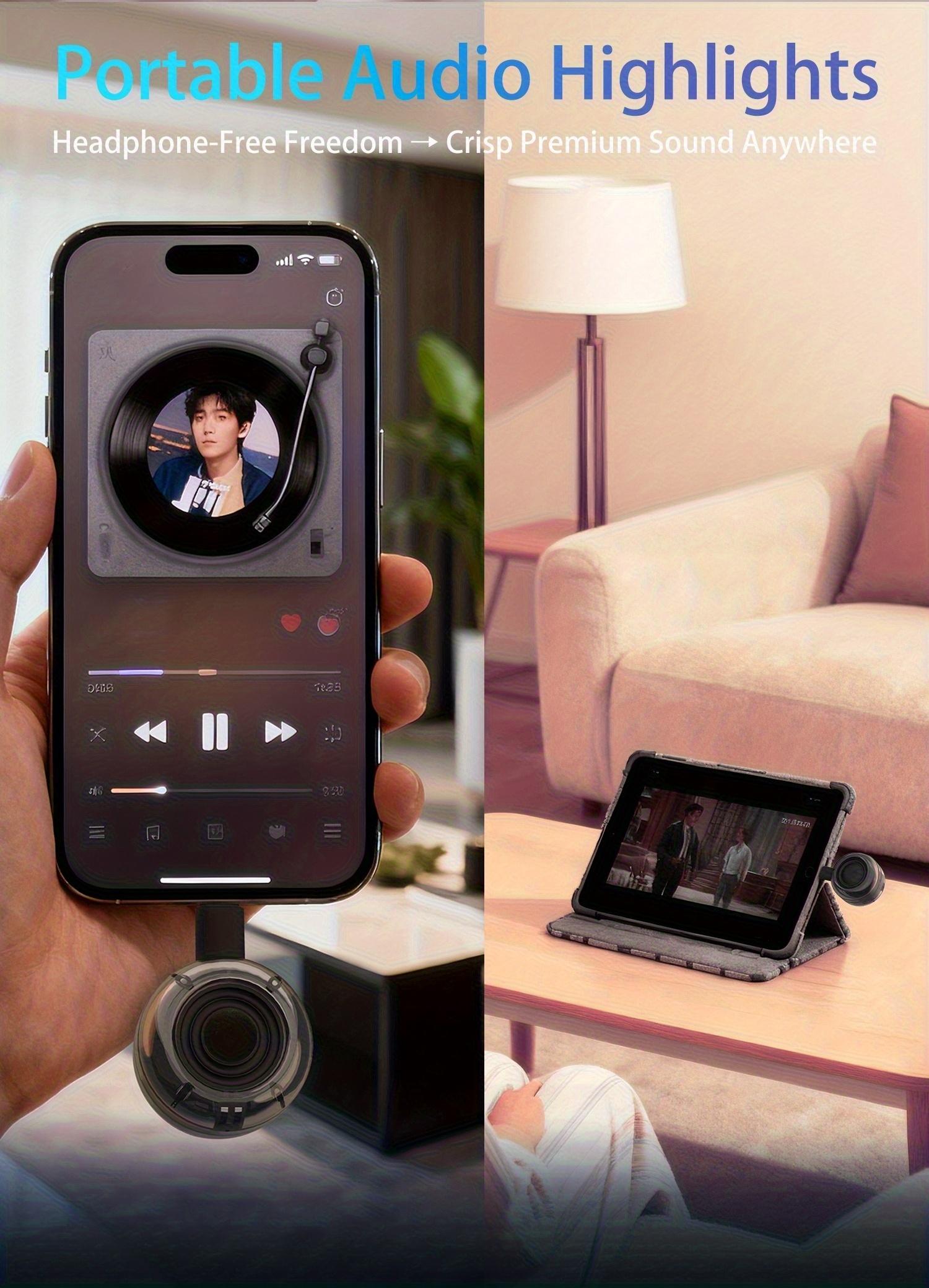 Compact Plug-And-Play Subwoofer for Mobile Phones And Computers |     Semi-Transparent Body with Cool Lighting |   Weighs Only 31.5G with a Lightweight Design |   Universal Type-C I Magnetic Bluetooth Headphones morning blues speaker