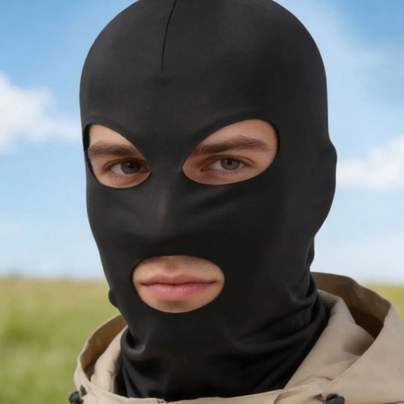Full Face Mask, Adjustable Strap, Halloween Breathable Balaclava, Eye and Mouth Openings, Role Play Costume, Party Accessory