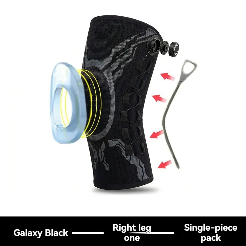 Knob Knee Brace, Outdoor Running Fitness Spring Support Silicone Shock Absorption, Colorblock Compression Sports Knee Pad