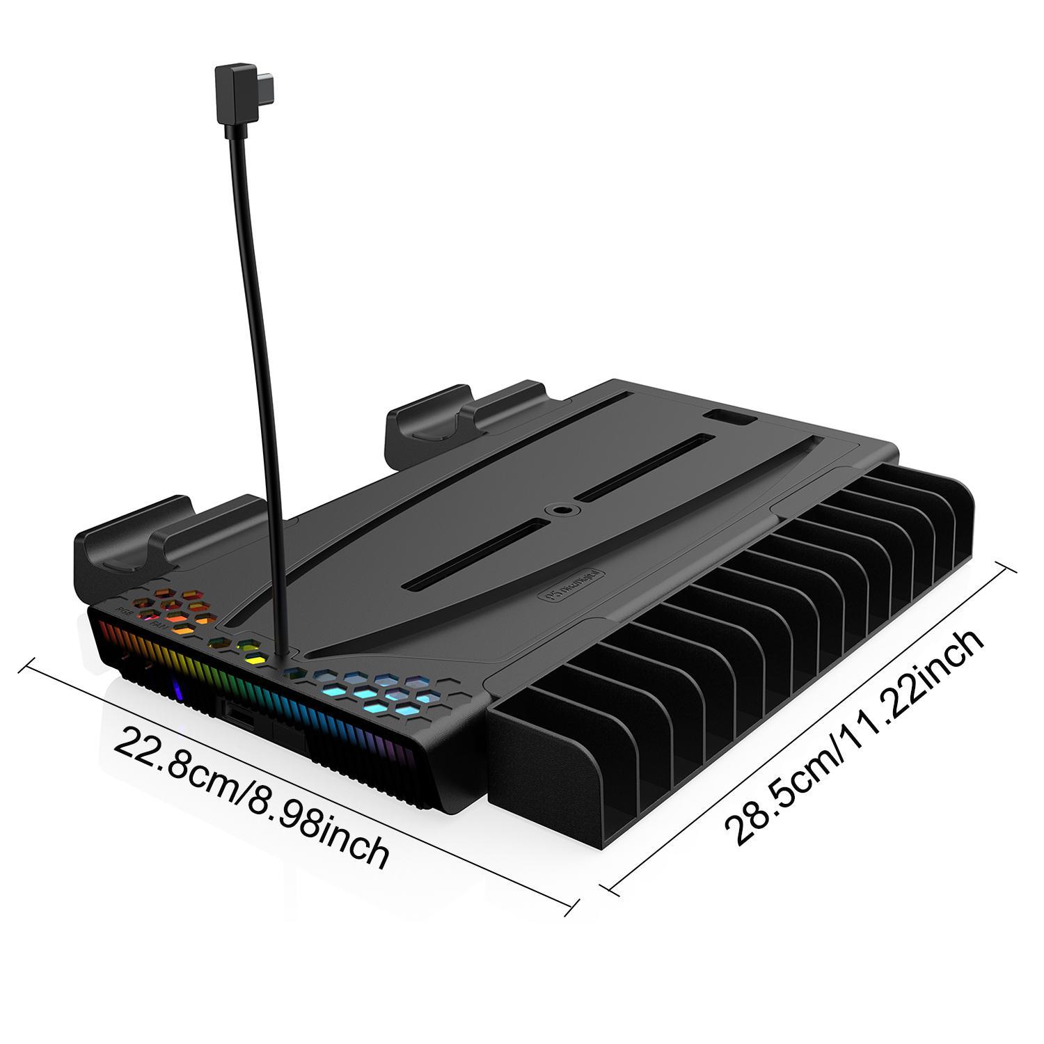 GAMINJA Charging Base Station for PS5, Vertical Cooling Fan with Game Slot, Dual Controller Charger, Storage Accessories for PS5, Charging Dock Accessories