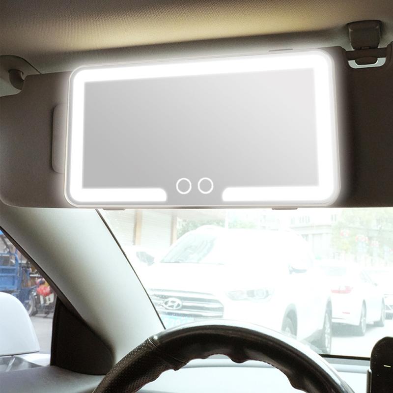 Car LED Makeup Mirror, Rechargeable Car Sun Visor Mirror, Dimmable Touchscreen Auto Vanity Mirror, Car Interior Accessories,car decor,boujee car accessories