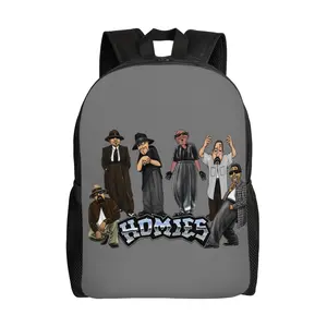 Lil Homies Chicano Style Backpack - Lightweight and neutral color scheme, suitable for university, urban commuting, and short trips, supports hand wash/dry clean, a comfortable choice for busy days, a casual travel accessory