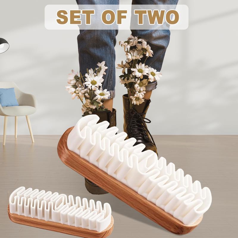 Suede Shoe Brush for Cleaning Suede Nubuck Boots Shoes Jackets and Leather Care with Soft TPR Crepe Bristles and 2-in-1 Cleaning Tool