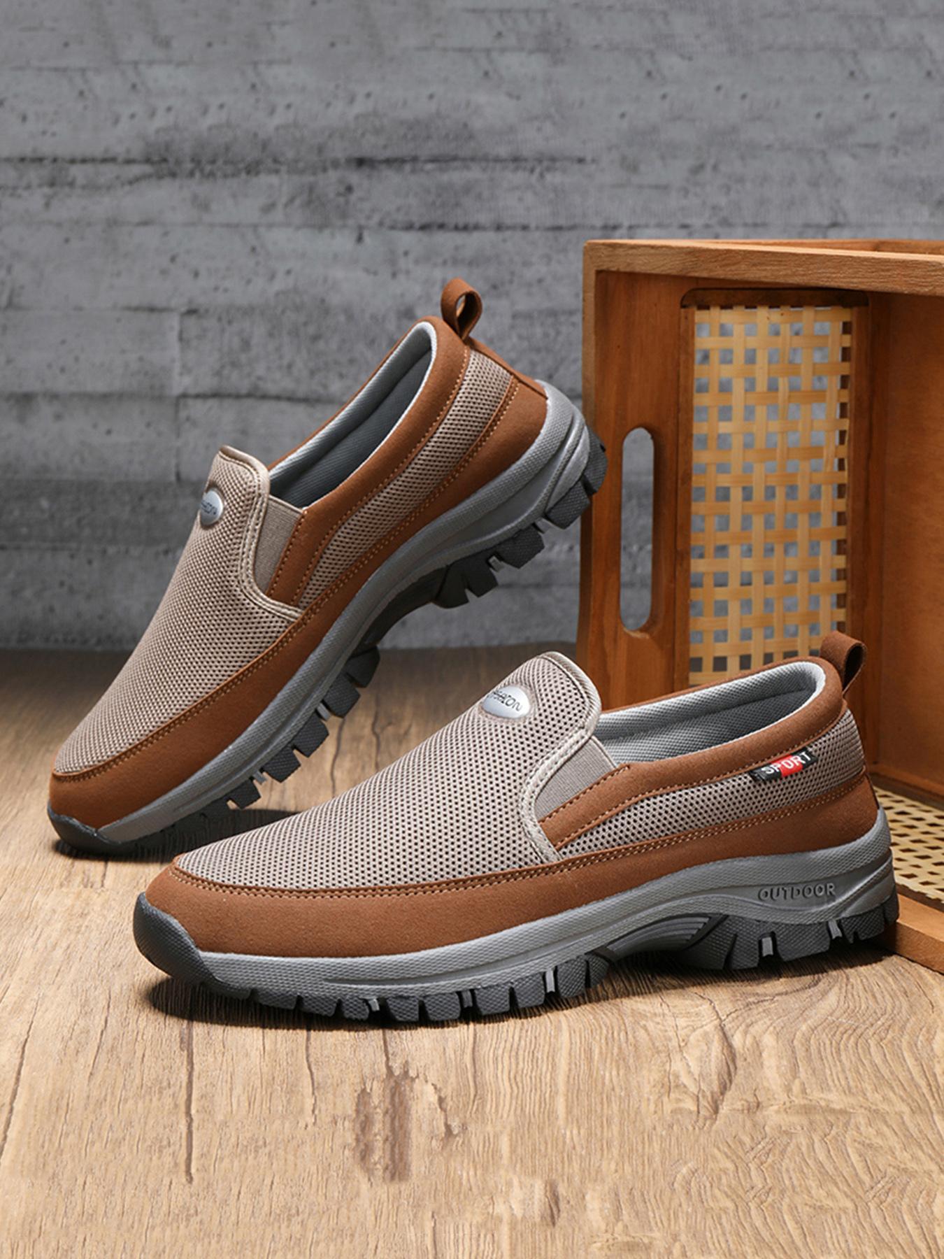 Men's Casual Sporty Slip on Round Toe Sneakers, 1 Pair Trendy Breathable Comfortable Sports Running Shoes, Fashionable Sneakers for Daily Wear, Walking Running Shoes