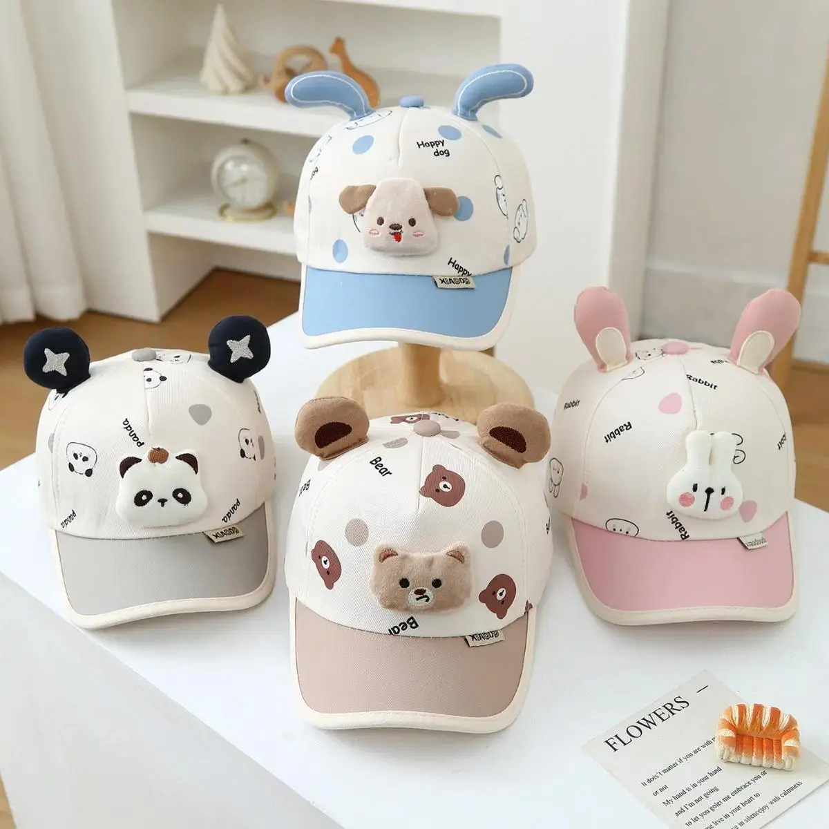 Kids Cartoon Baseball Cap, Adjustable Peaked Hat for Boys & Girls (Spring & Autumn)