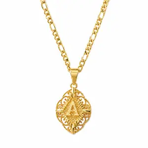 Initial Necklaces for Women, 14K Gold Plated A-Z Letter Necklace Adjustable Figaro Chain Personalized Jewelry Gift,summerwins DealsForYouDays