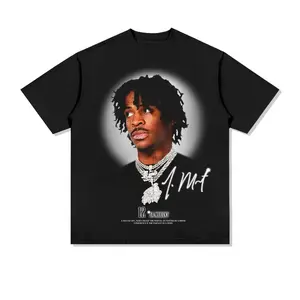 Ja Morant #   12 Basketball Star Signature Vintage Portrait Tee Men Hip Hop Oversized Streetwear Casual Fans Short Sleeve Tops