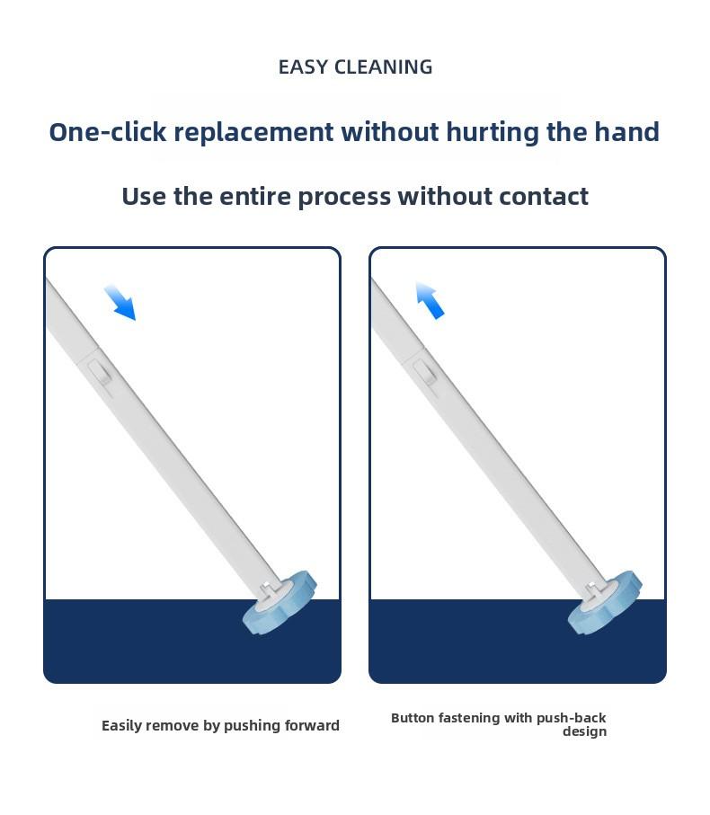 Disposable Toilet Scrubber with Refill Replacement Heads, Wall-Mounted Bathroom Toilet Cleaning Brush Kit, Hygienic Home Toilet Cleaner Tool