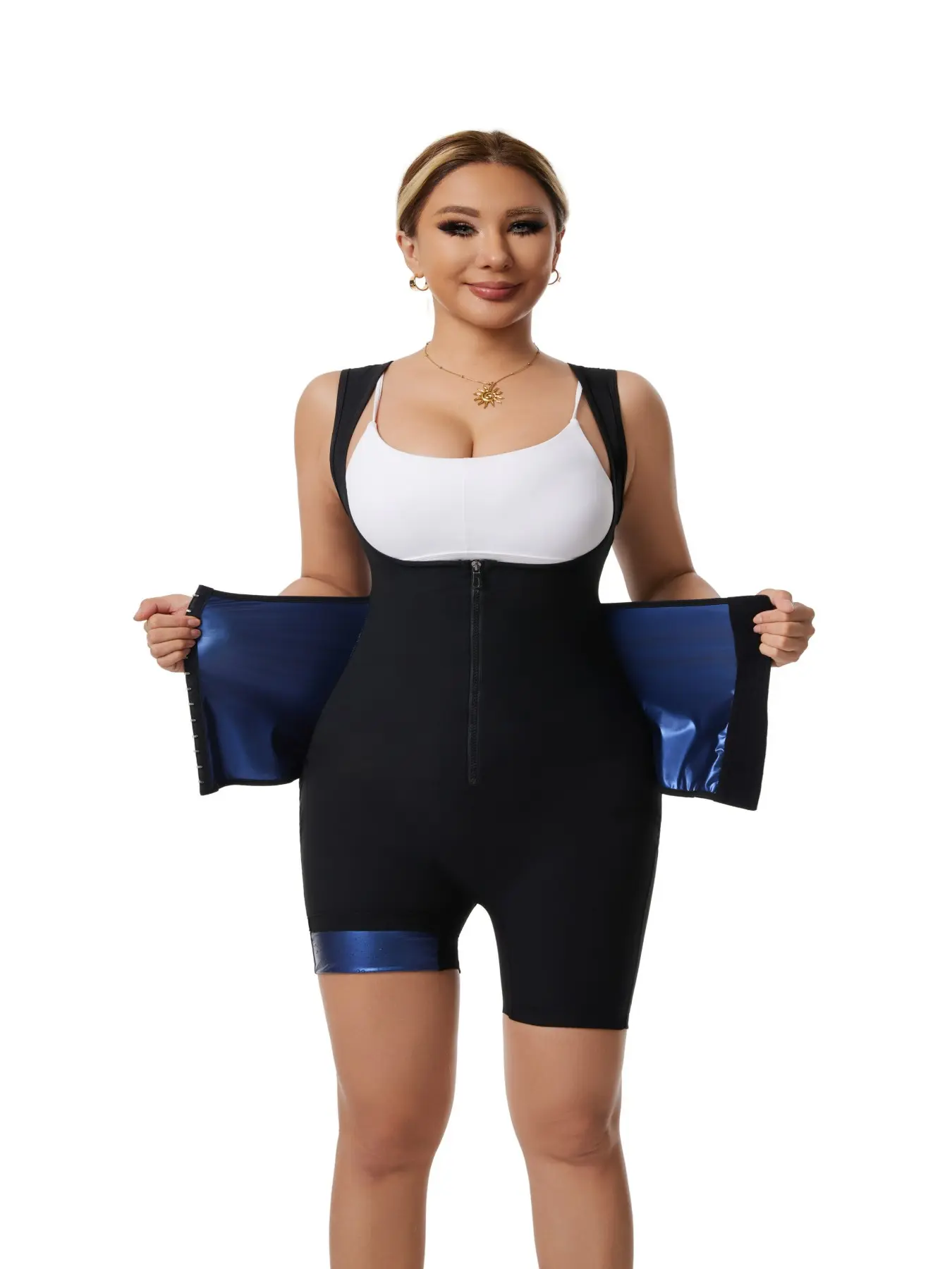 Women's Sauna Set, Durable Fitness Workout, Activewear Workout, Buckle Waist Belt, One-Piece Garment, Ideal for Exercise and Training, All Season Activewear