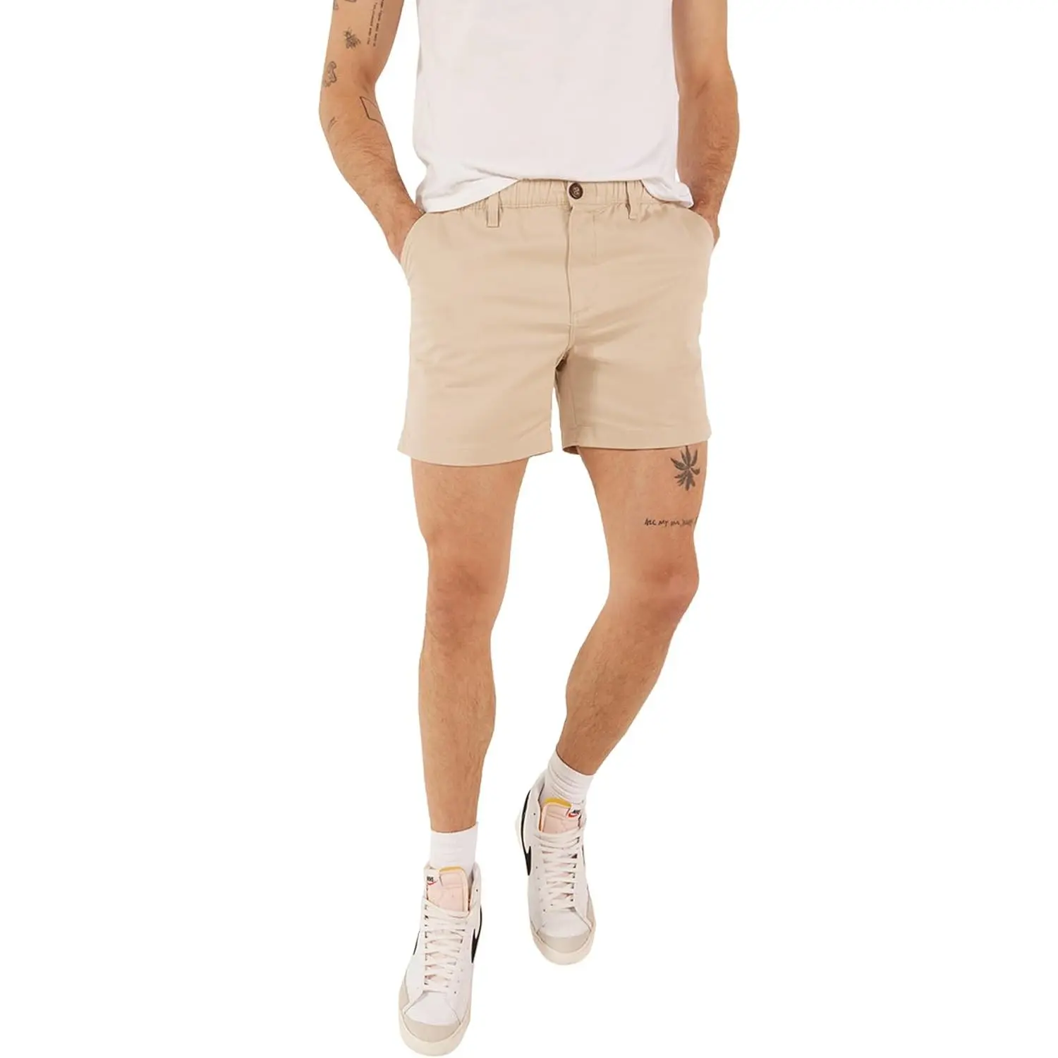 Chubbies Chino Shorts Men 5.5 Inch - Mens Shorts Casual with Elastic Waistband, Side and Back Pockets, Stretch Cotton Blend