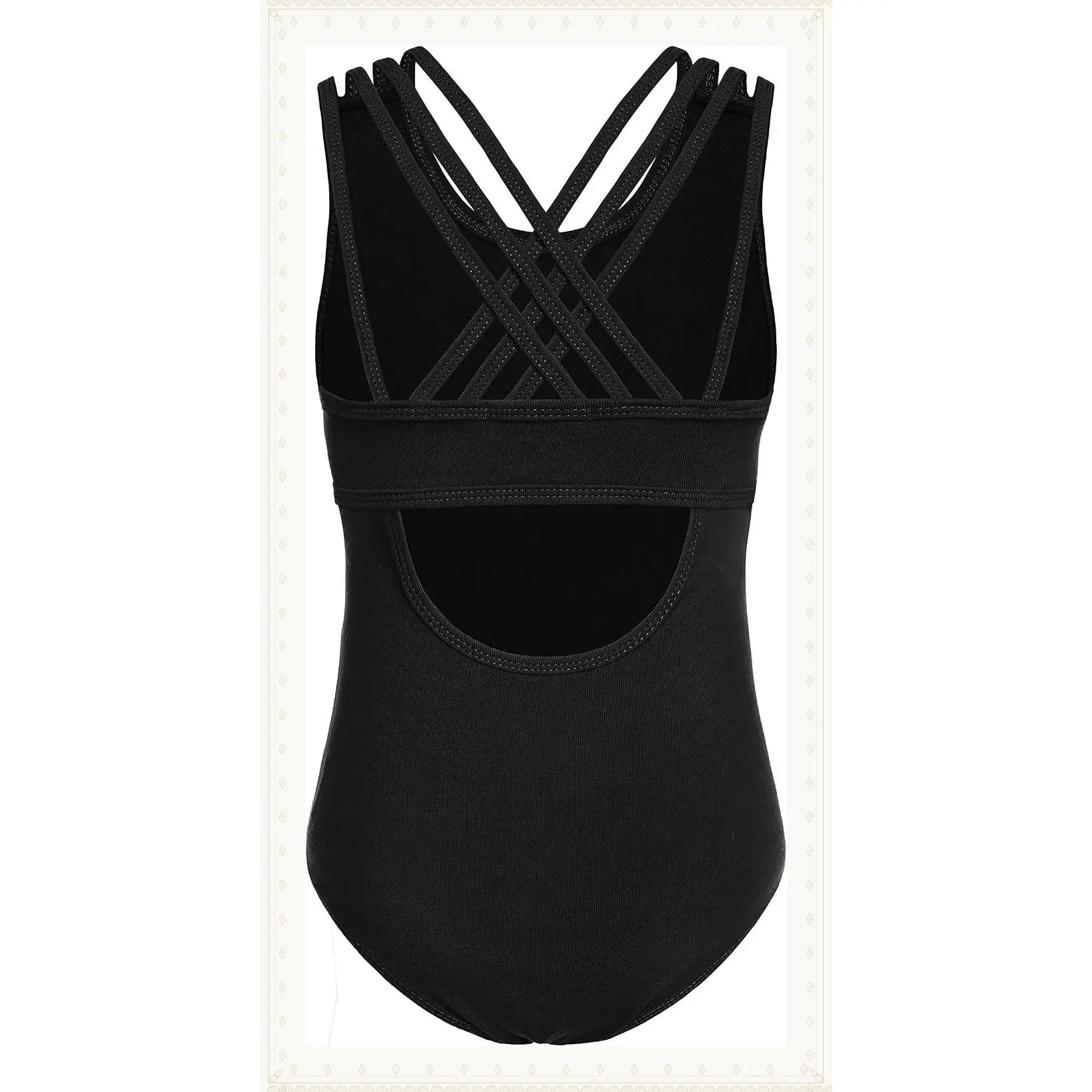 Girls Crisscross Straps Ballet Leotards Sleeveless Dance Gymnastics Outfits, Soft High Stretch Hollow Back Dancewear for 4-13 YearsGift