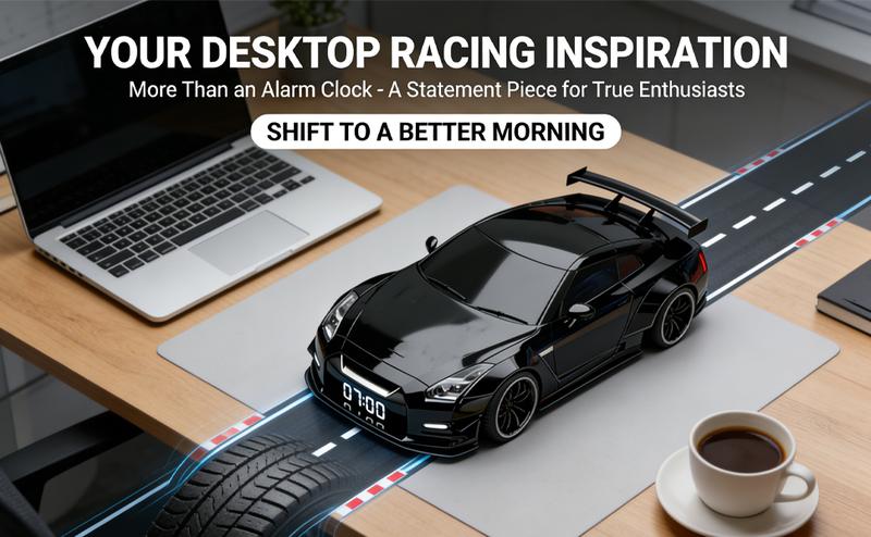 Hypercar Alarm Clock, Realistic Engine & Light Effects, Sports Car Ornament, Sports Car Alarm Clock with Crystal Clear LED Display Screen, The Best Gift for Cars Enthusiasts