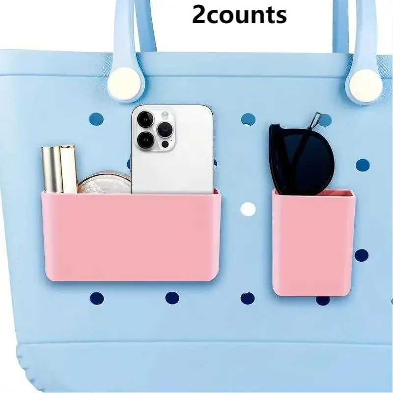 Plastic Durable Phone Storage Box for Beach Bag, 2 Counts/set Creative Phone Organizer Insert Charm for Bogg Bag, Storage Organizer for Home and Outdoor Camping Travel Organizing Tools