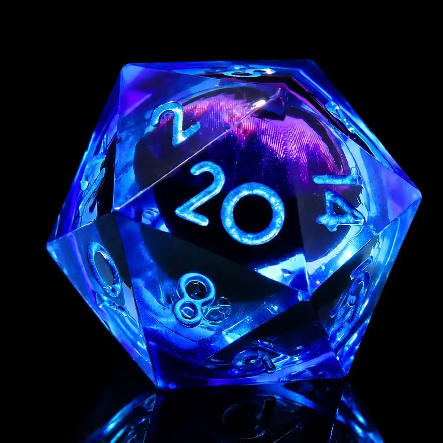 D20 Dragon Eye Liquid Core Dice, Rotating Eye Resin Dice, Single Polyhedral Dice for DND RPG Tabletop Games with Visual Appeal