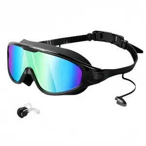 Adult Fogproof and UV-protected Swimming Goggles, Leak-proof and Durable Swimming Glasses for Men, Women and Teens Wear Nose Clip and Earplugs