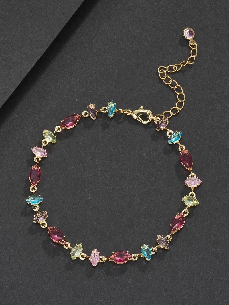 Hip-Hop Bracelet Set, Stackable Bracelets, Multi-Shaped Beads, Copper Chain, Jewelry Clasp Closure, Unisex Gift for Lovers, Dates, Birthdays