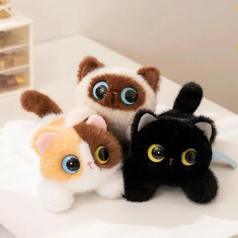 High Quality Soft Plush Lifelike Big Eyes Siamese-Ragdoll Cat Doll, 20/40 cm Stuffed Cartoon Pet Kitten Throw Pillow, Lovely Stress Relief Gift (Toys & Hobbies, Classic & Novelty Toys)