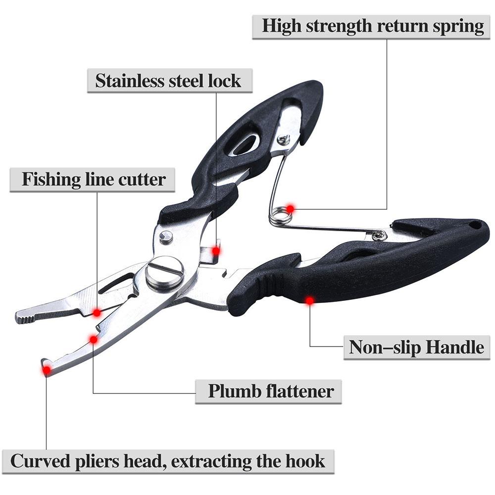 Stainless Steel Fishing Gripper with Storage Bag, Fishing Plier with Lanyard & Bottle Opener, Fishing Tool for Outdoor, Fishing Accessories Kit