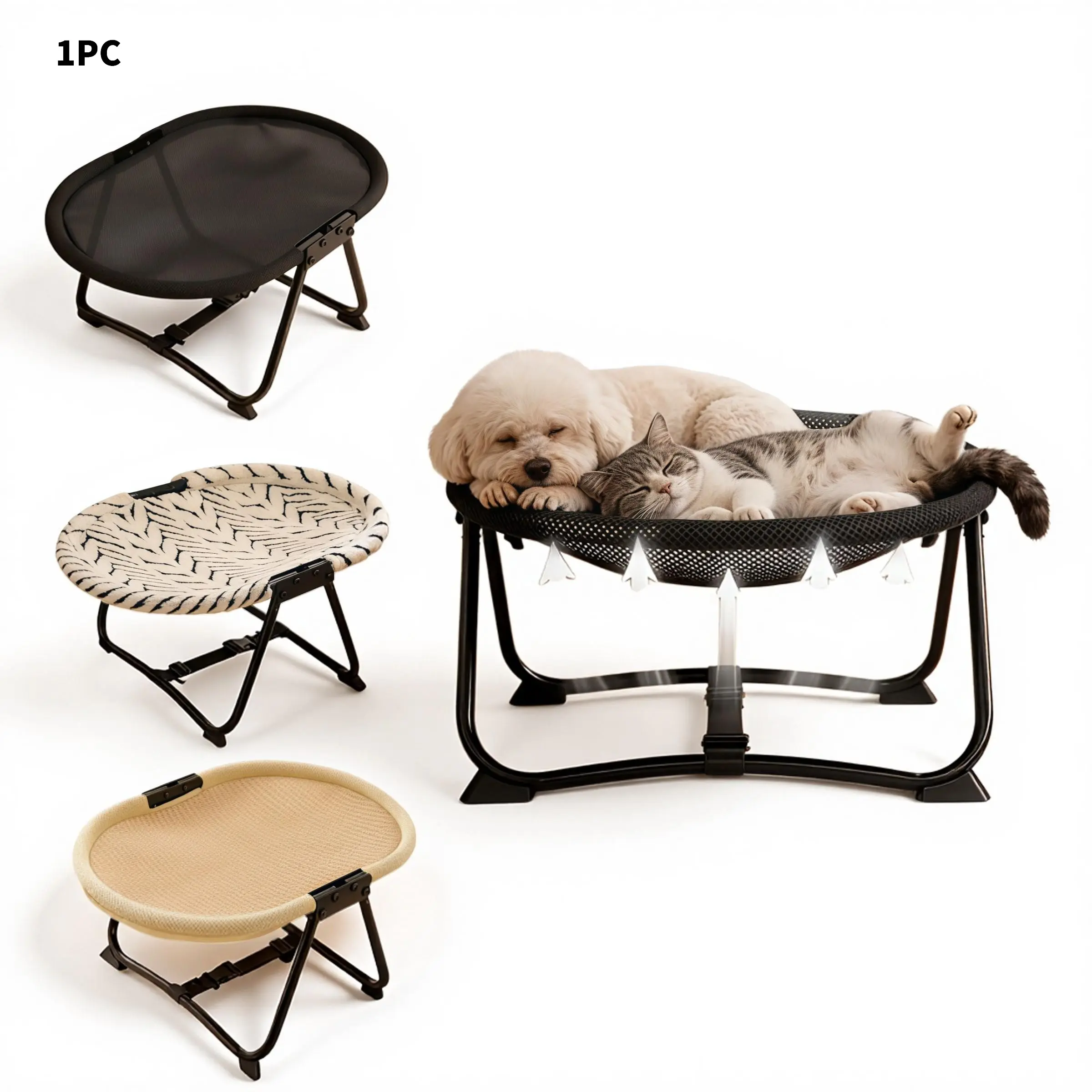 Foldable and portable pet cot for cats and dogs, Puppy, elevated pet bed for cats and dogs - breathable fabric, suitable for indoor and outdoor use by small and medium-sized pets, with a weight capacity of 30kg for cats and dogs, Kitten Bed