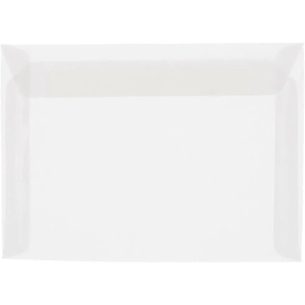 9 x 12 Booklet Translucent Vellum Envelopes - Clear - 25/Pack