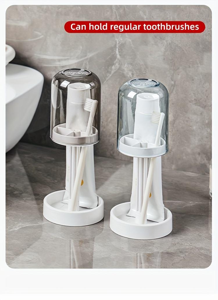 1PC Bathroom Toothbrush Cup Holder, Waterproof Toothbrush Holder, Cosmetic Organizer, Space-Saving Wall Shelf, Suitable for Sinks, Washrooms, Counters, Bathroom Organization and Storage