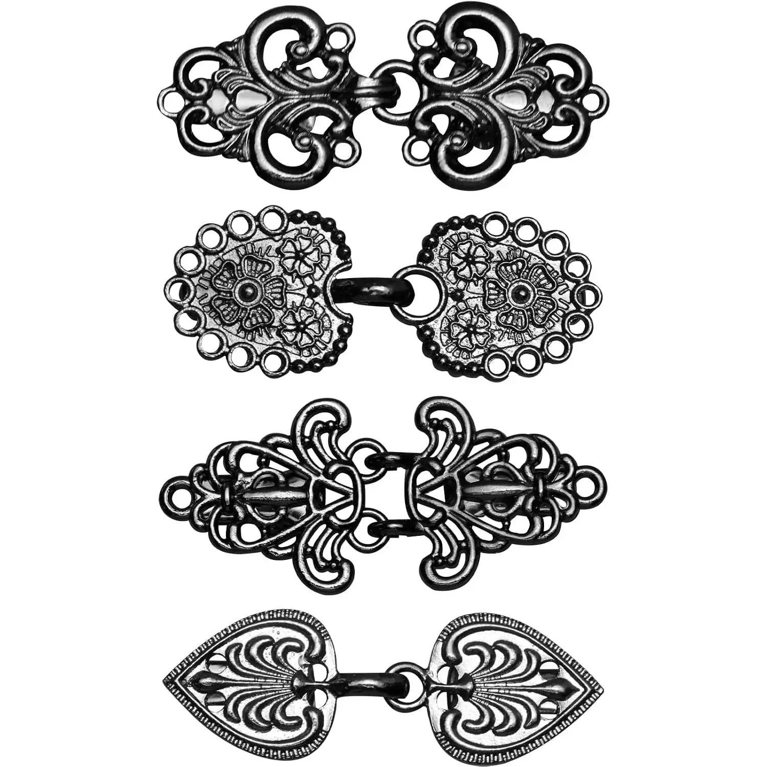 4 Pieces Vintage Sweater Clips, Sweater Clips for Cardigans to Hold Sweater Together, Shawl Collar Clasp Dress Shirt Brooch Clip&Dress Clips Back Cinch
