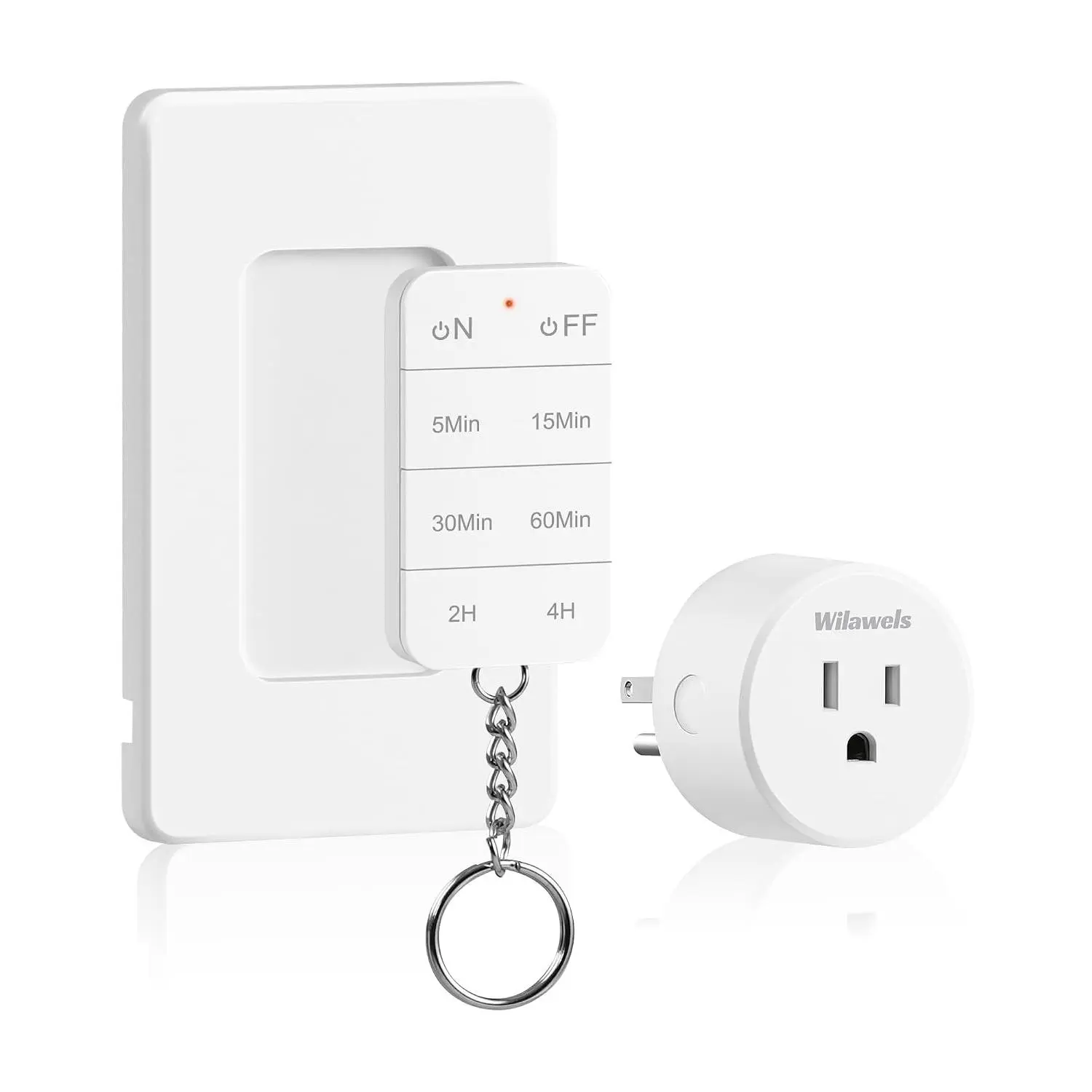 Remote Control Outlet with Timer, Indoor Wireless Outlet Switch, 100FT Range, 15A/1875W, Countdown Timer for Household Appliances
