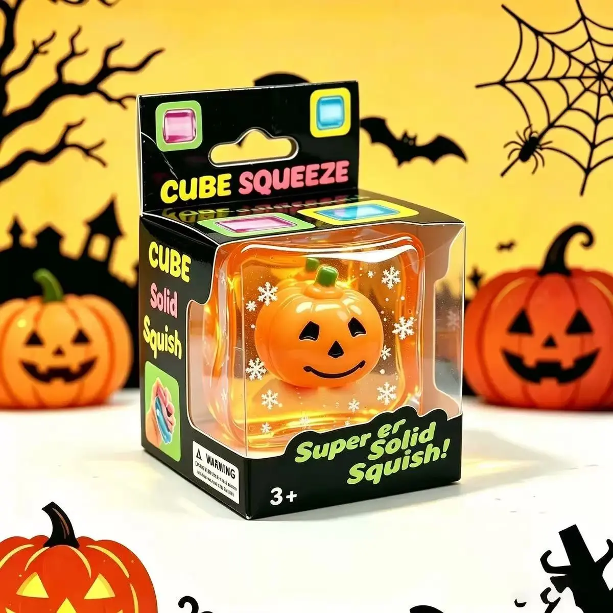 New Halloween Pinch & Play Stress Relief Toy, Slow Rebound Malt Candy Ice Cube, Perfect Party Gift, Scochi Brand, Stress Cubes