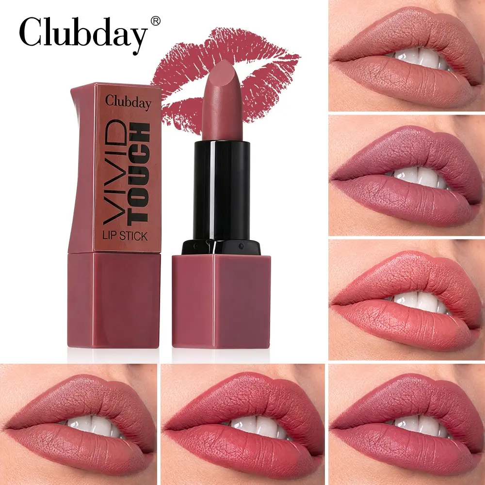 Clubday Velvet Matte Lip Gloss Set, Long-Lasting Bare Rose Lipstick, Waterproof Smudge-Proof, Perfect for Daily & Party Makeup
