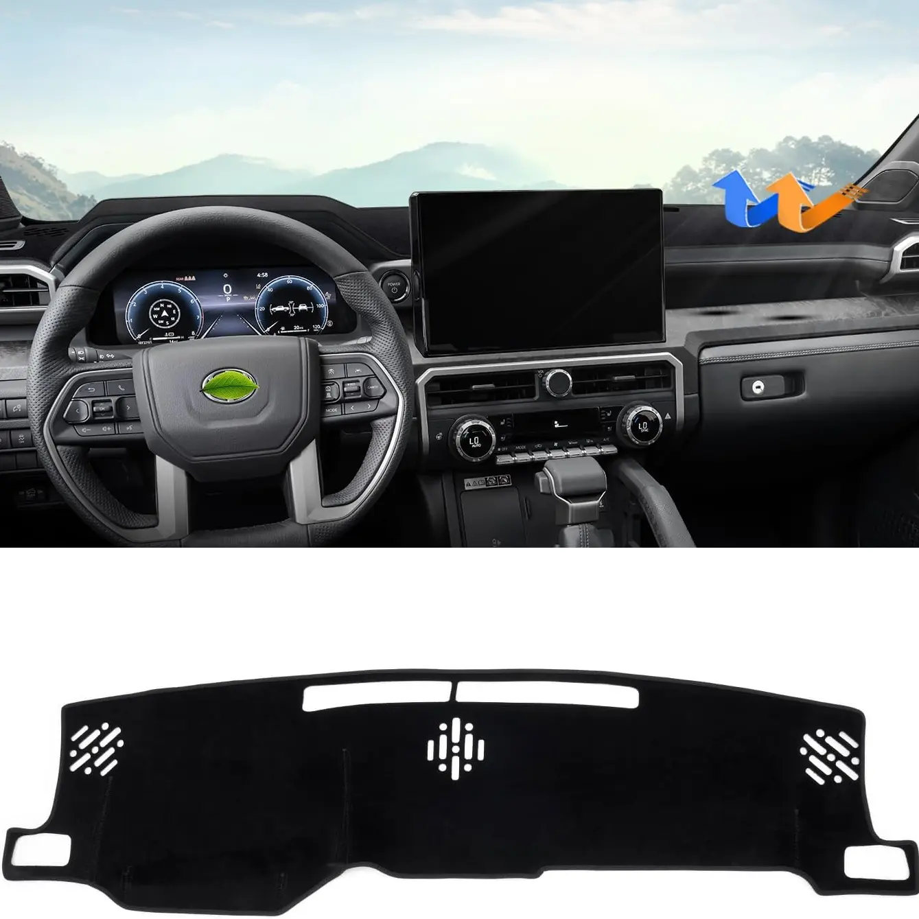 Custom Velvet Dash Cover Mat for Toyota Tacoma 2024-2026 / 4Runner 2025-2026, UV Shield Dashboard Protector Accessories