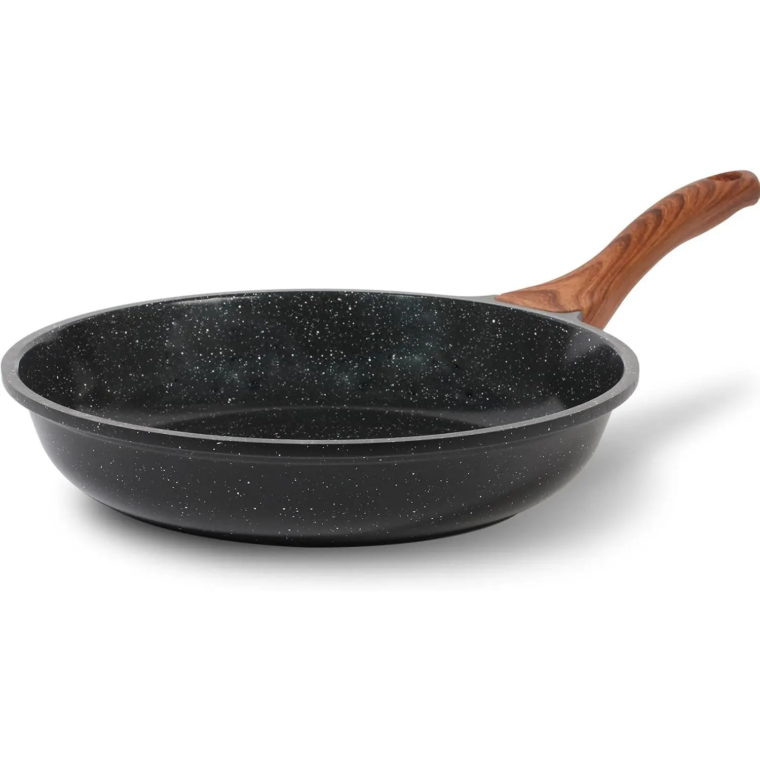 Nonstick Ceramic Frying Pan Skillet,  Egg Omelette Kitchen Cooking Pans Compatible with  Stovetops (Gas, Electric & Induction), PTFE & PFOA Free (Black, 8'')