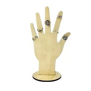 Hand Shape Jewelry Storage Box, Wooden Craft, Ideal for Earrings, Necklaces, Rings, Bracelets, Fashion Gift, Jewelry Organizer
