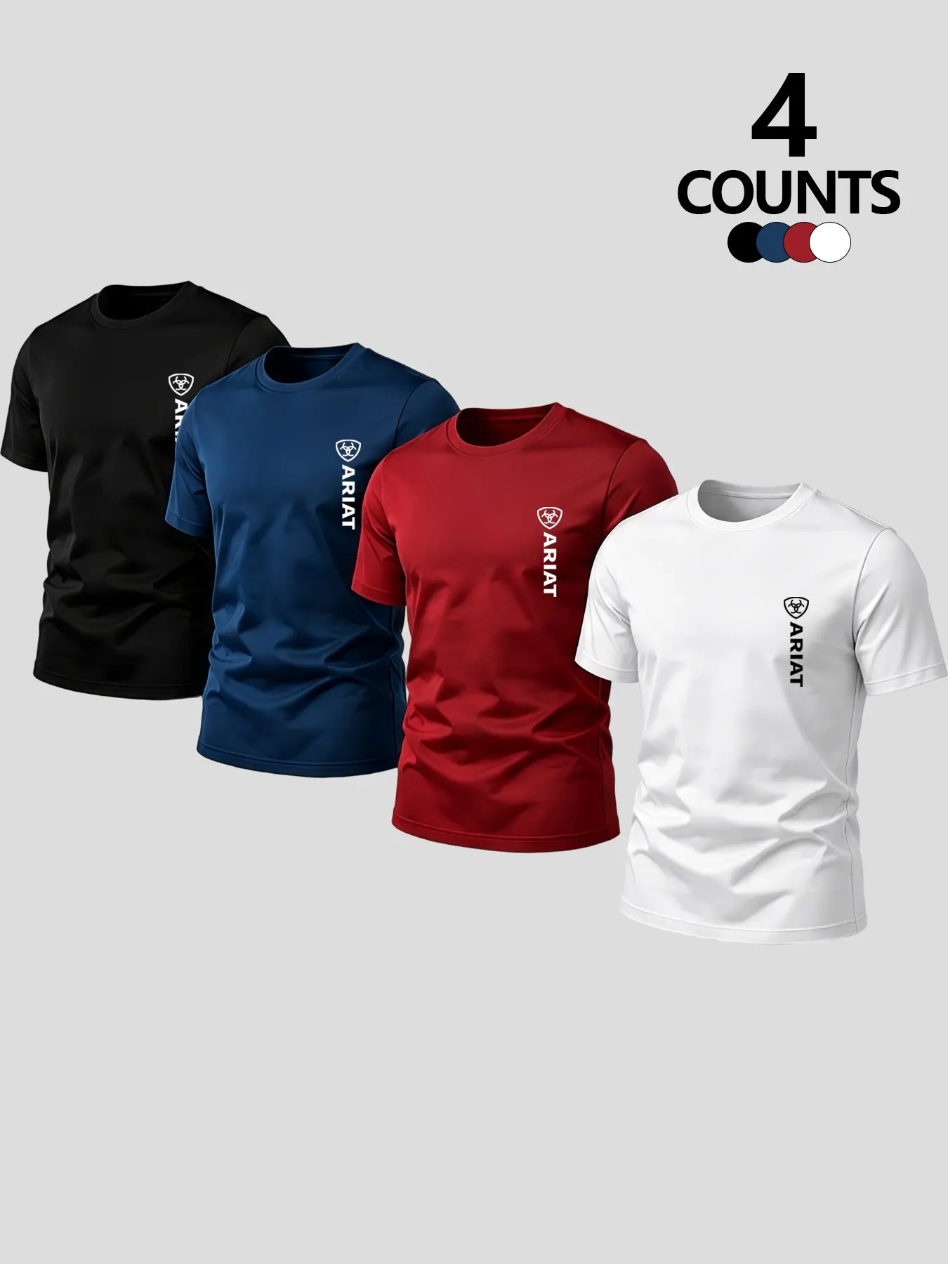 Summer American Vertical Shield Graphic Print Casual Graphic Top Baggy Short Sleeve T-Shirt, Casual Streetwear Tee, Western Cowboy Outdoor Lover Style, Adult Menswear Daily Streetwear, Multiple Colors Available