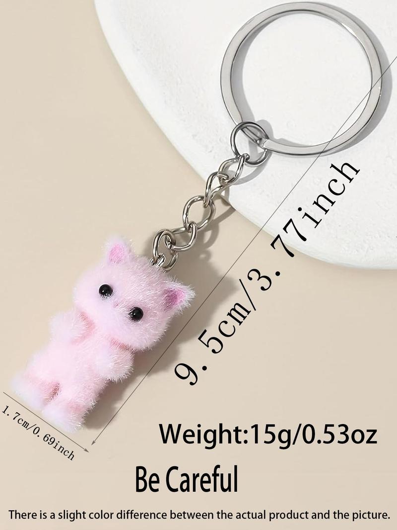 Cute Cat Design Keychain, Fuzzy Keychain, Trendy Cute Keychain for Car Keys for Women & Men, Fashion Accessories for Bag Backpack Wallet Pendants Decor
