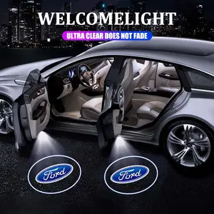 2pcs LED Car Door Welcome Light, HD Projector Lamp, Decor Styling Accessories, Compatible with Ford Focus, Mustang, Ranger, Fusion, Mondeo, Kuga, St