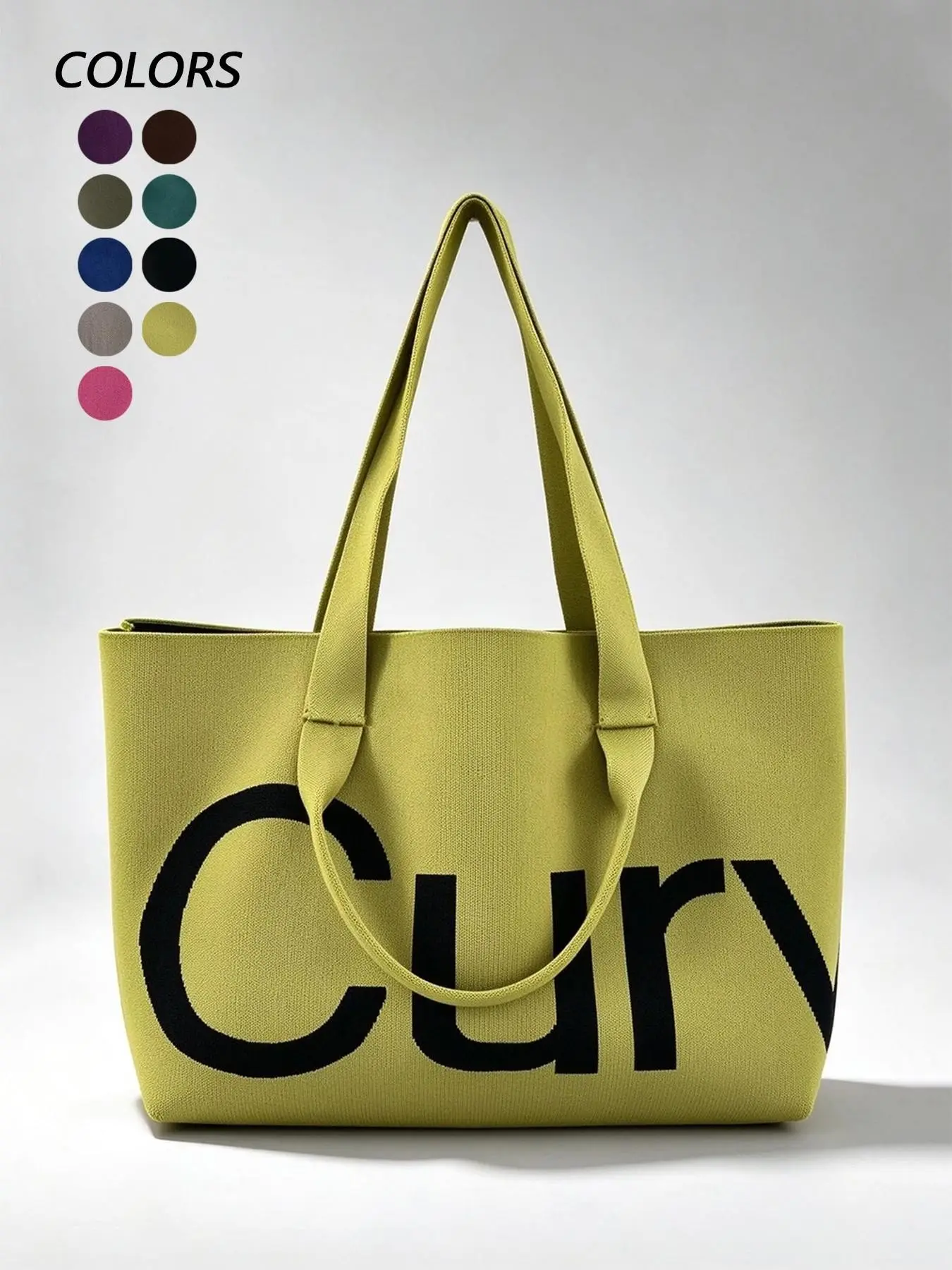 【Black Friday】Autumn and winter new simple and fashionable canvas tote bag with letter print, extended handles, large-capacity interior storage design, available in multiple colors, practical tote bag for everyday use, commuting, shopping & traveling